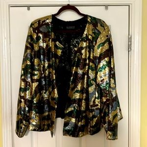 Eloquii Sequins Camo Jacket Size 24